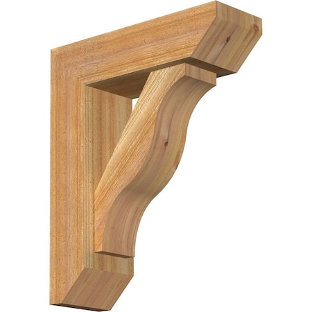 Ekena Millwork Funston Slat Rough Sawn Bracket w/ Offset Brace, Western Red Cedar, 6"W x 18"D x 22"H BKT0604X18X22FST06RWR